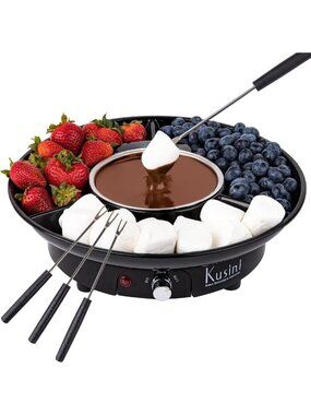 Electric Fondue Pot Set - Chocolate & Cheese Fondue Maker with Temp Control